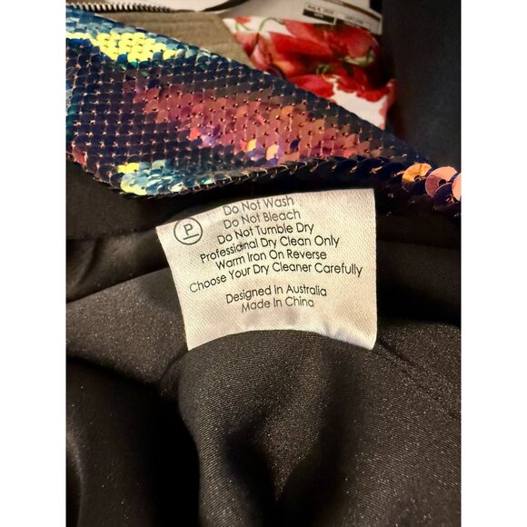 ALEX PERRY Jackson One-sleeve Sequined Satin Mini Dress In Pink NWOT - Size 6 US - Picture 9 of 11